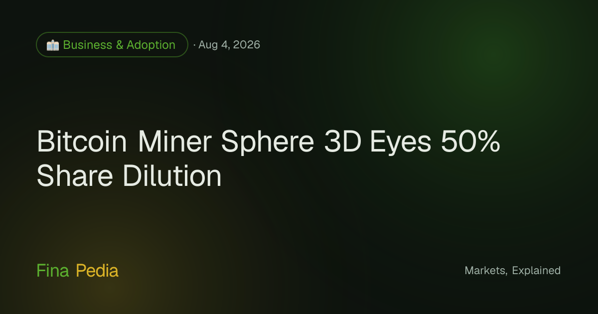 Bitcoin Miner Sphere 3D Eyes 50% Share Dilution | FinaPedia